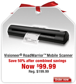 Save on Visioneer® RoadWarrior™ Mobile Scanner. Click here for pricing details.