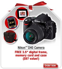 Save on Nikon&trade; D40 Digital SLR Camera Kit. Click here for details.
