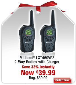Save on Midland&reg; LXT460VP3 2-Way Radios with Charger. Click here for details.