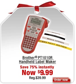 Save on Brother PT1010R labeler. Click here for pricing details.