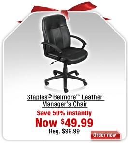 Save on Staples&reg; Belmore&trade; Leather Manager's Chair. Click here for pricing details.