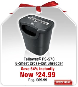 Save on Fellowes 8-sheet shredder. Click here for pricing details.