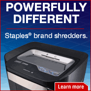 Powerfully Different-Staples&reg; brand shredders. Learn more.