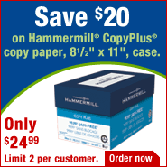 Save $20 on Hammermill CopyPlus case paper.