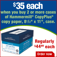 Only $35 each when you buy 2 or more Hammermill CopyPlus case paper.