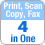 4-in-1: Print, Copy, Scan, Fax