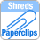 Shreds Paper Clips
