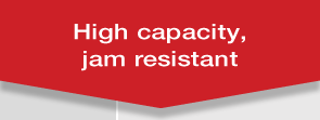 High capacity, jam resistant