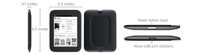 NOOK with E-Ink® Technology specifications