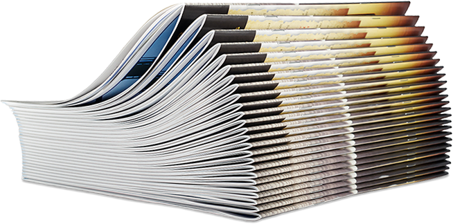 Stack of printed brochures.