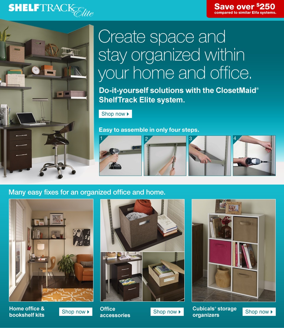 Do It Yourself Solutions With The Closetmaid Shelftrack Elite Closetmaid Shelftrack Elite
