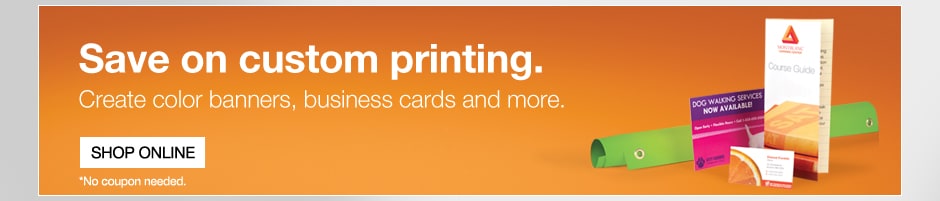 Save on custom printing.