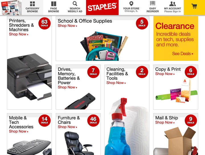 Staples Home page