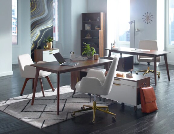 Desks Computer Desks Home Office Furniture Staples The desktop is crafted from engineered wood with a sleek white finish. desks computer desks home office