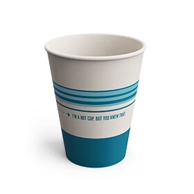 Perk Paper Hot Cups, 12 Oz., 50/Pk