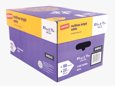 Domtar multipurpose bright white paper.