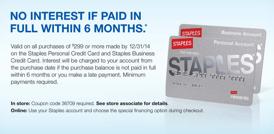 staples credit card login