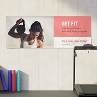 Banner for indoor or outdoor use.