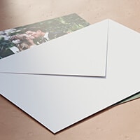Blank envelope provided with card