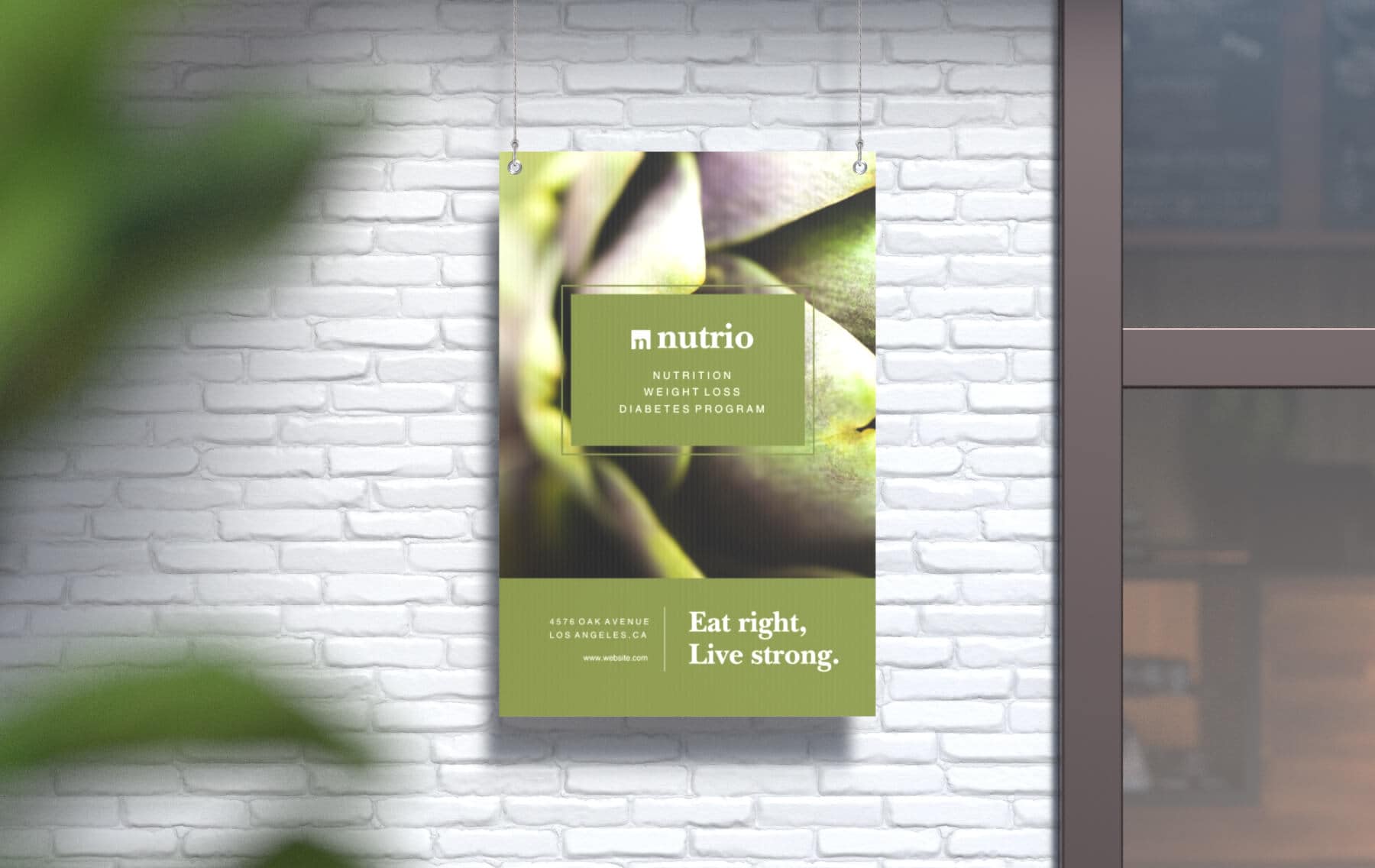 Corrugated plastic sign with 2 grommets