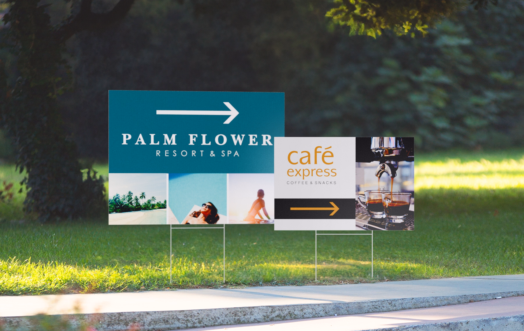 24" x 18" yard sign with included metal H-stake
